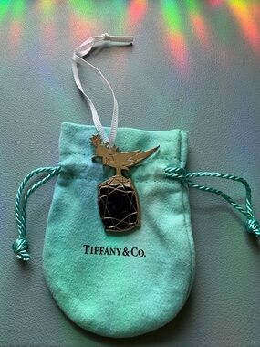 Tiffany & Co. Silver Bird Pendant with Black Stone